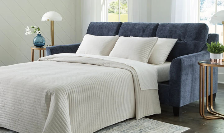 Modern Heritage Amity Bay Queen Sofa Chaise Sleeper with Memory Foam Mattress-Jennifer 