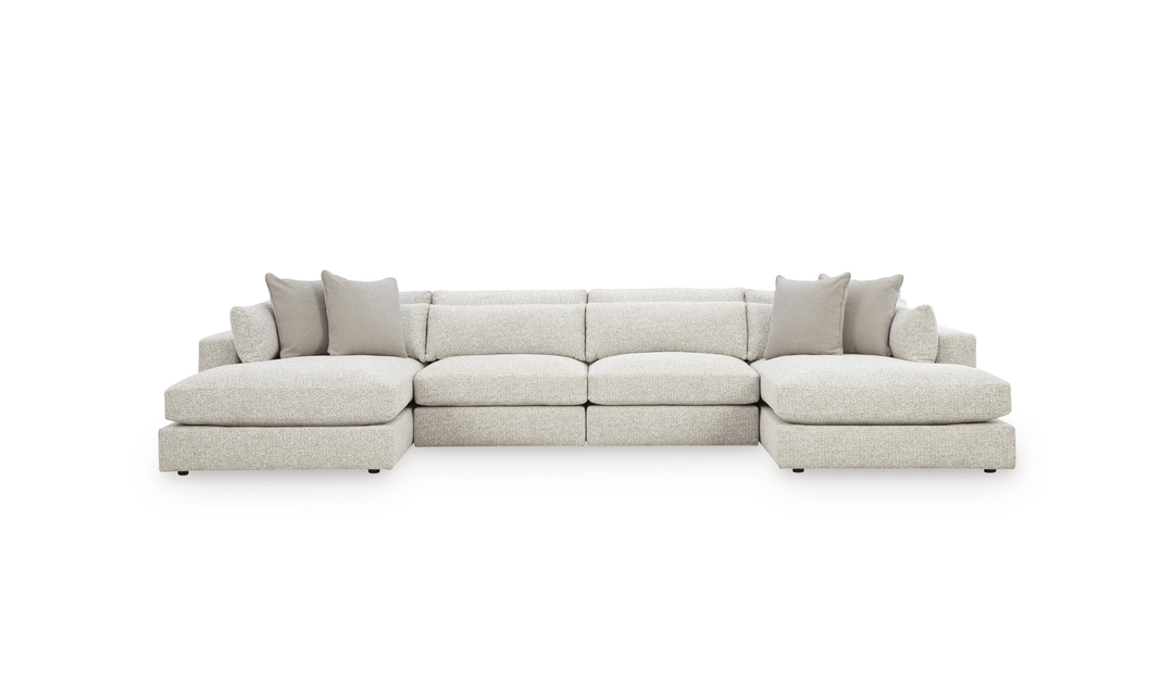 Modern Heritage Ashbourne Estate Fabric 4-Piece Double Chaise Sectional Sofa - Jennifer Furniture