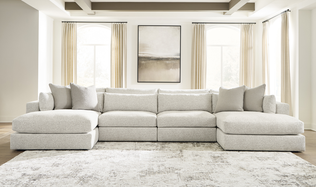 Modern Heritage Ashbourne Estate Fabric 4-Piece Double Chaise Sectional Sofa - Jennifer Furniture
