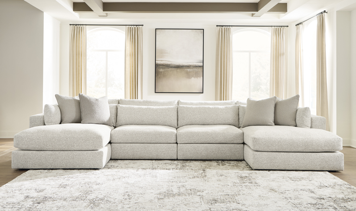 Modern Heritage Ashbourne Estate Fabric 4-Piece Double Chaise Sectional Sofa - Jennifer Furniture