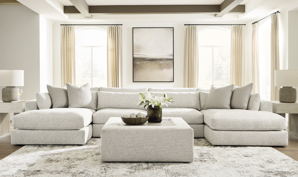 Modern Heritage Ashbourne Estate Fabric 4-Piece Double Chaise Sectional Sofa - Jennifer Furniture