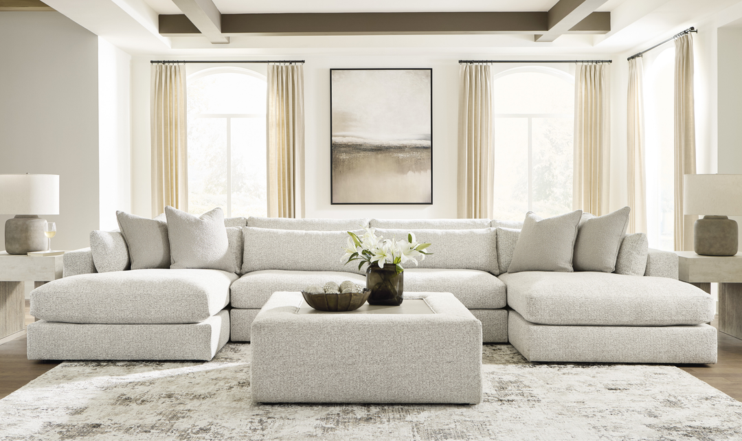 Modern Heritage Ashbourne Estate Fabric 4-Piece Double Chaise Sectional Sofa - Jennifer Furniture
