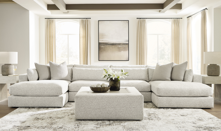 Modern Heritage Ashbourne Estate Fabric 4-Piece Double Chaise Sectional Sofa - Jennifer Furniture