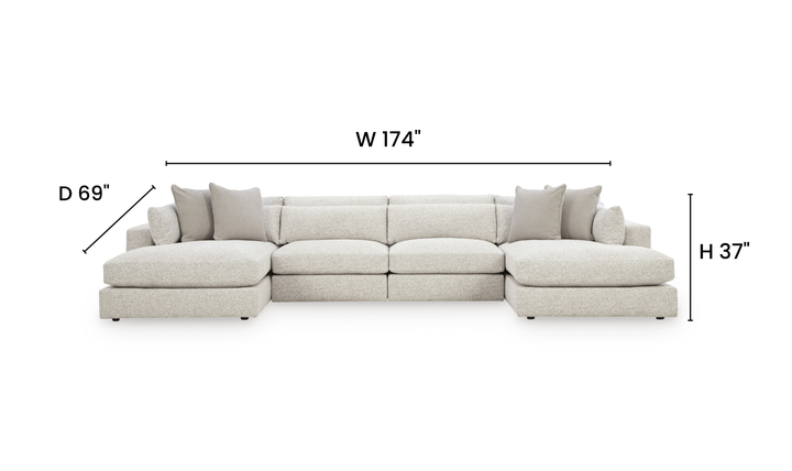 Modern Heritage Ashbourne Estate Fabric 4-Piece Double Chaise Sectional Sofa - Jennifer Furniture