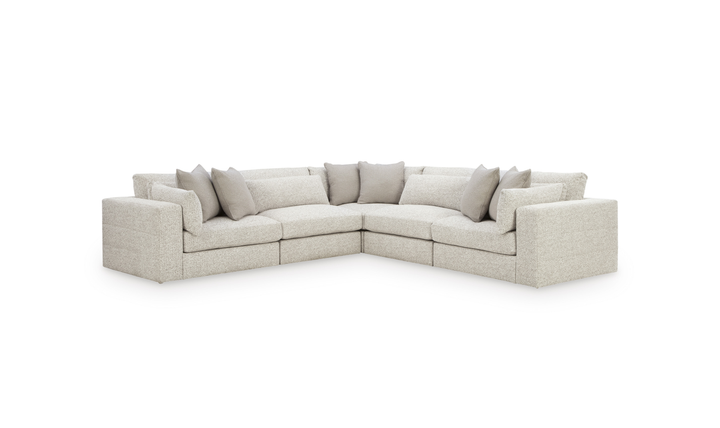 Modern Heritage Ashbourne Estate Fabric 5-Piece Sectional Sofa With Bolster Pillows - Jennifer Furniture