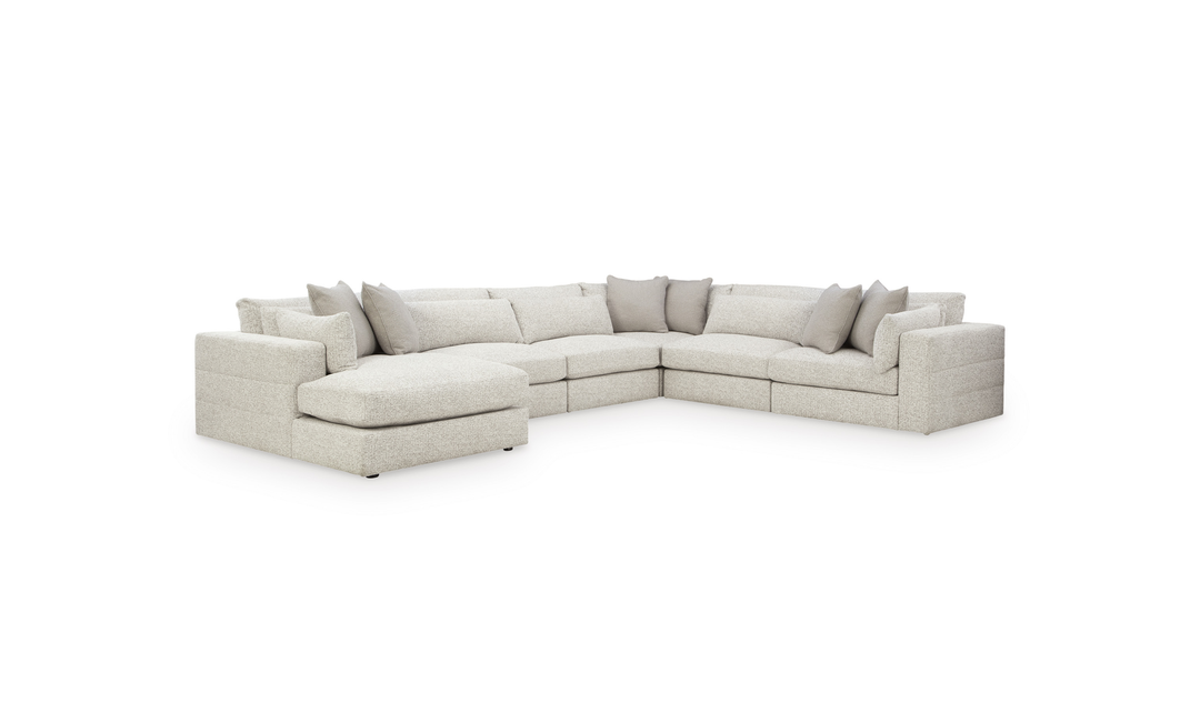 Modern Heritage Ashbourne Estate Fabric 6-Piece Sectional Sofa with Chaise - Jennifer Furniture