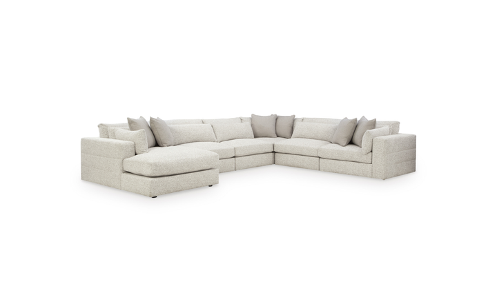 Modern Heritage Ashbourne Estate Fabric 6-Piece Sectional Sofa with Chaise - Jennifer Furniture