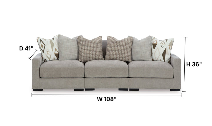Modern Heritage Aslan Court 3-Pieces Gray Fabric Modular Sofa-Jennifer Furniture