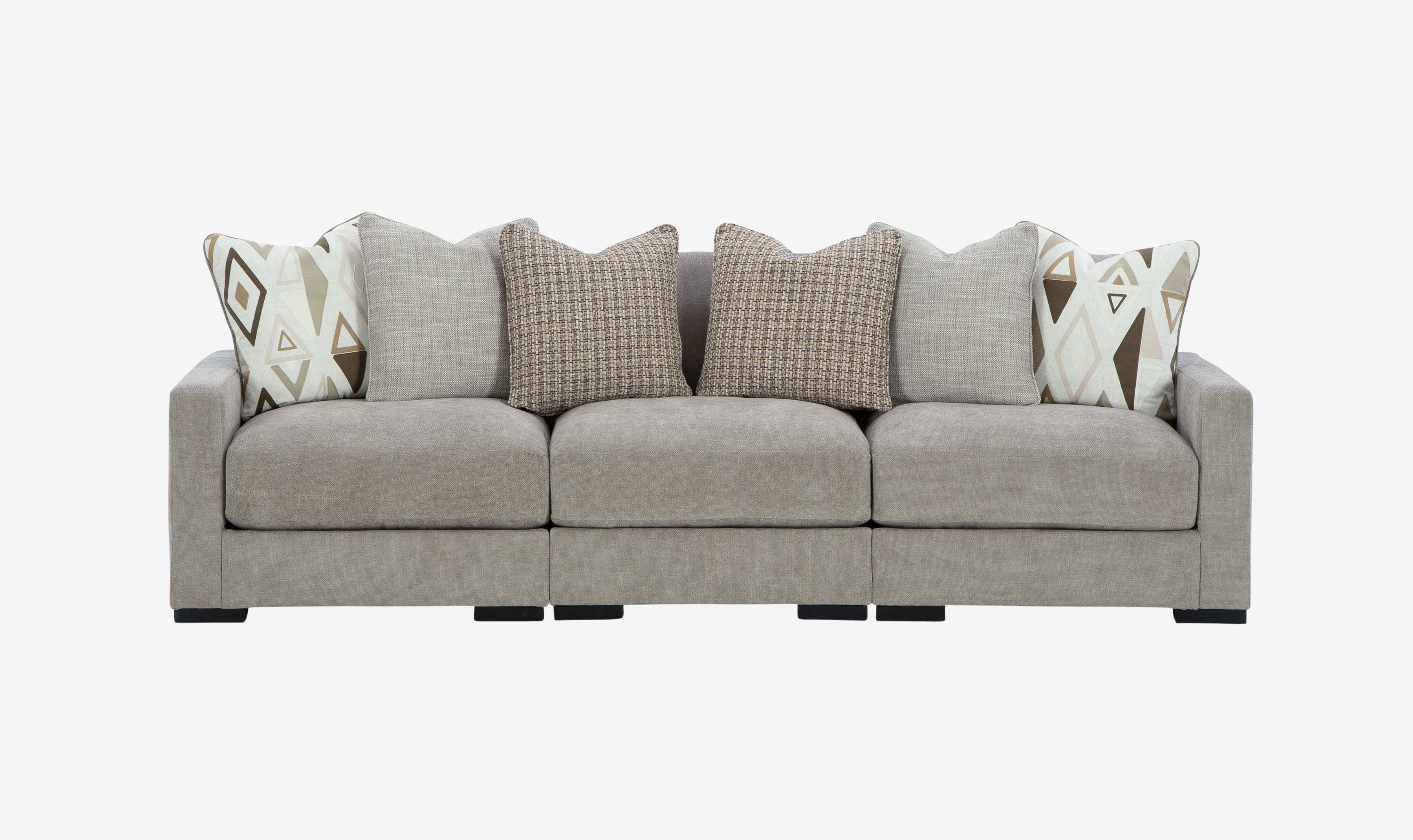 Modern Heritage Aslan Court 3-Pieces Gray Fabric Modular Sofa