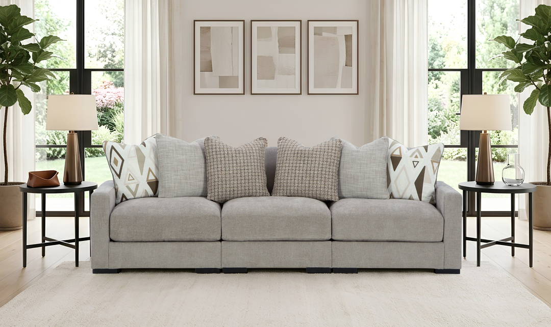 Modern Heritage Aslan Court 3-Pieces Gray Fabric Modular Sofa-Jennifer Furniture