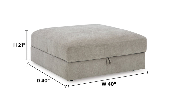 Modern Heritage Aslan Court Gray Fabric Ottoman With Storage-Jennifer Furniture