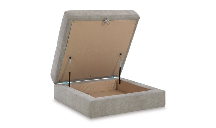 Modern Heritage Aslan Court Gray Fabric Ottoman With Storage-Jennifer Furniture
