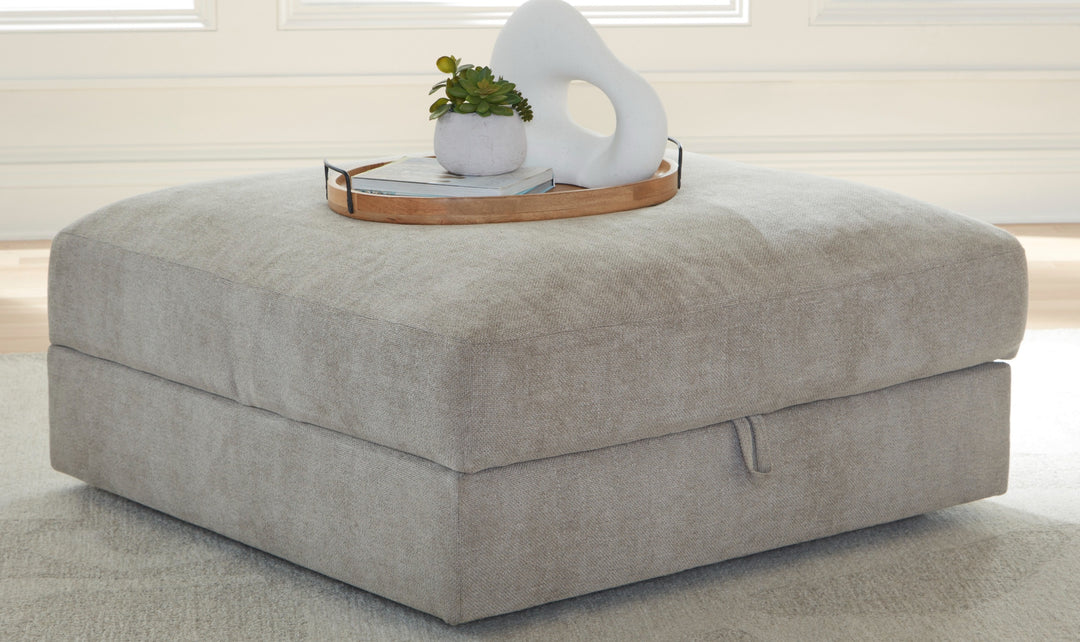 Modern Heritage Aslan Court Gray Fabric Ottoman With Storage-Jennifer Furniture