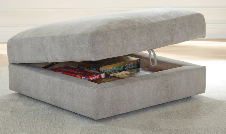 Modern Heritage Aslan Court Gray Fabric Ottoman With Storage-Jennifer Furniture