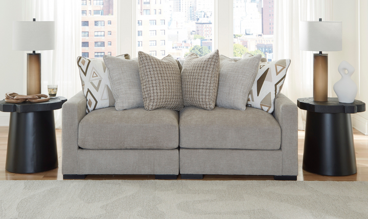 Modern Heritage Aslan Court Pebble Gray Fabric 2-Pieces Loveseat