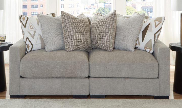Modern Heritage Aslan Court Pebble Gray Fabric 2-Pieces Loveseat