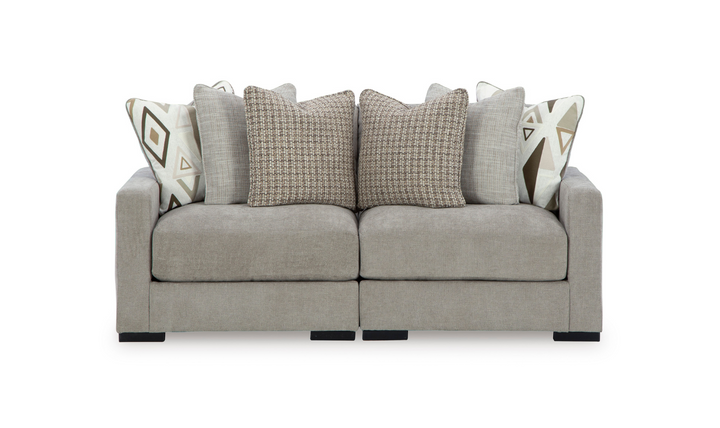 Modern Heritage Aslan Court Pebble Gray Fabric 2-Pieces Loveseat