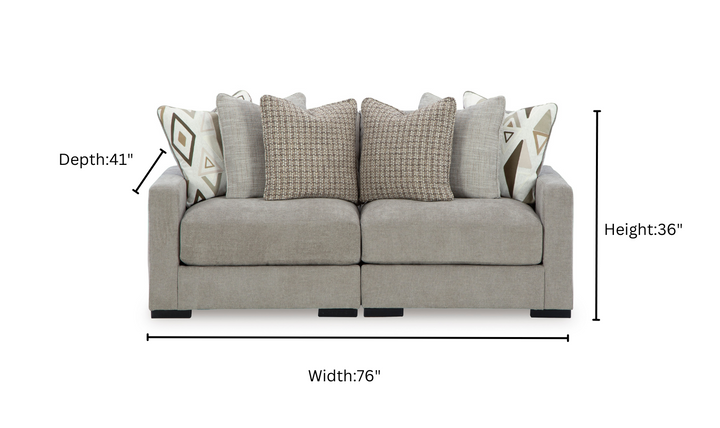 Modern Heritage Aslan Court Pebble Gray Fabric 2-Pieces Loveseat