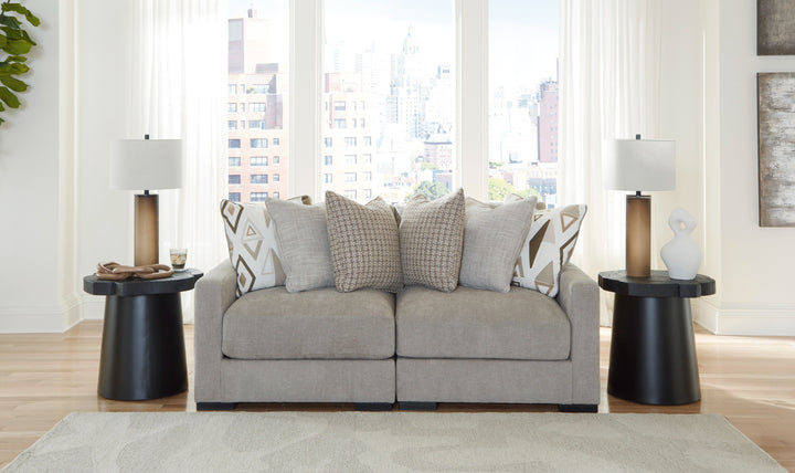 Modern Heritage Aslan Court Pebble Gray Fabric 2-Pieces Loveseat-Jennifer Furniture