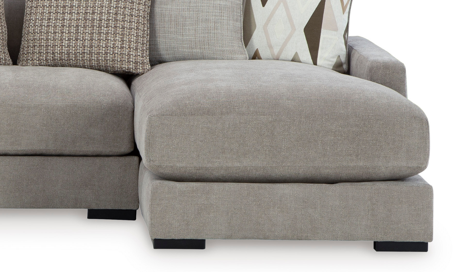 Modern Heritage Aslan Court Pebble Gray Fabric 3-Piece Sofa Sectional With Chaise