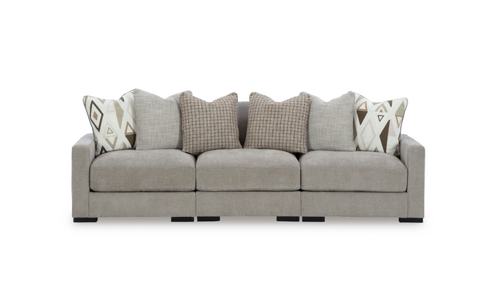 Modern Heritage Aslan Court Pebble Gray Fabric 3-Piece Sofa