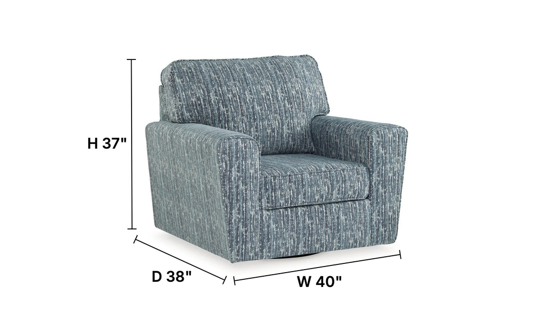 Modern Heritage Aterburm Gray Fabric Swivel Accent Chair-Jennifer Furniture