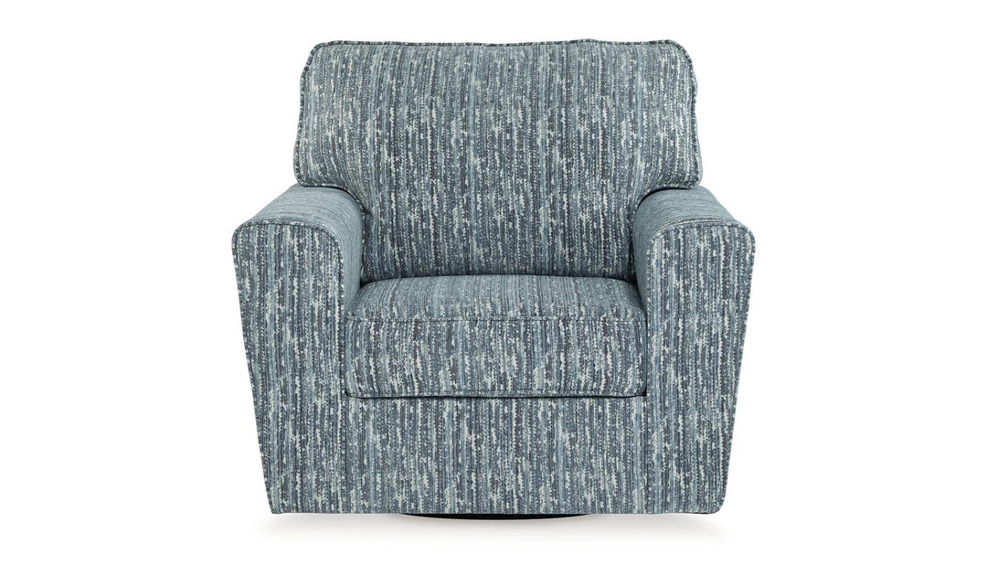 Modern Heritage Aterburm Gray Fabric Swivel Accent Chair-Jennifer Furniture
