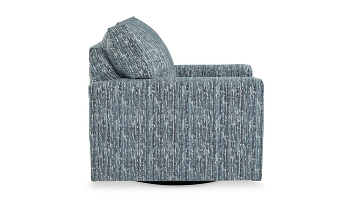 Modern Heritage Aterburm Gray Fabric Swivel Accent Chair-Jennifer Furniture