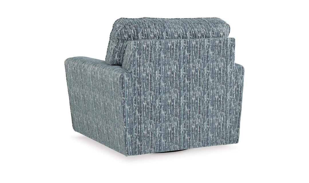 Modern Heritage Aterburm Gray Fabric Swivel Accent Chair-Jennifer Furniture