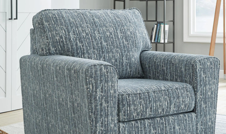 Modern Heritage Aterburm Gray Fabric Swivel Accent Chair-Jennifer Furniture