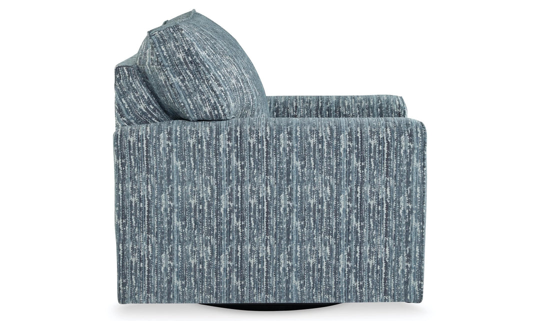 Modern Heritage Aterburm Gray Fabric Swivel Accent Chair-Jennifer Furniture