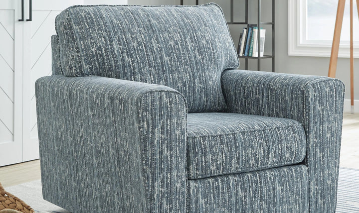 Modern Heritage Aterburm Gray Fabric Swivel Accent Chair-Jennifer Furniture