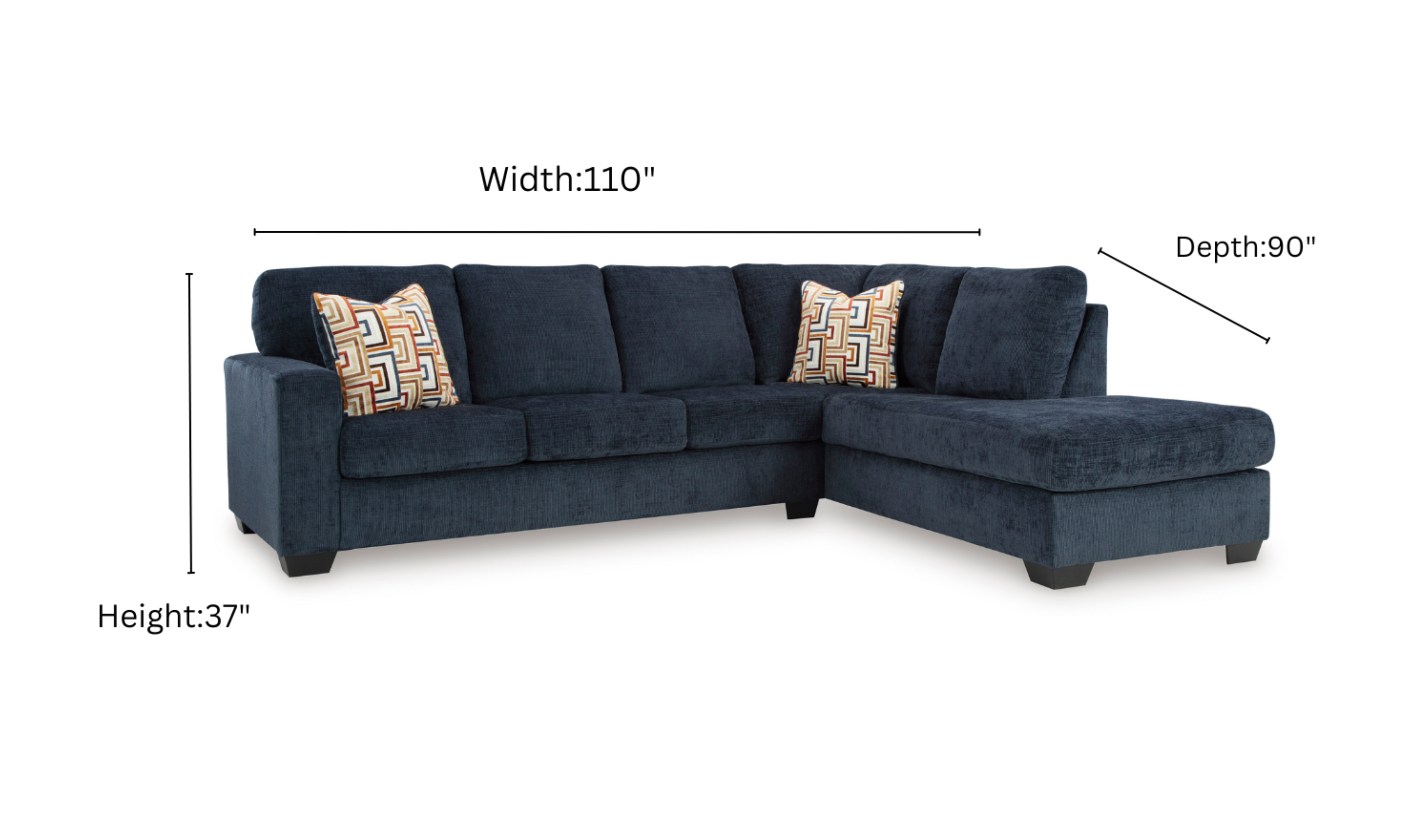 Modern Heritage Aviemore 2-Piece Fabric Sectional Sofa Chaise
