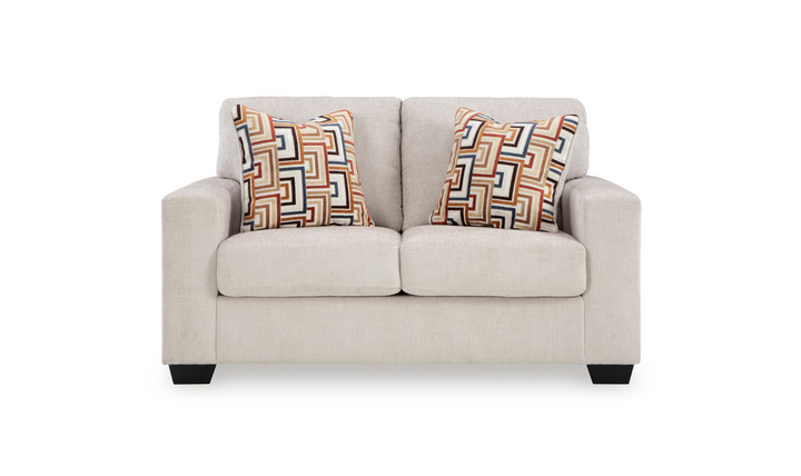 Modern Heritage Fabric Aviemore Loveseat With Pillow Cushions