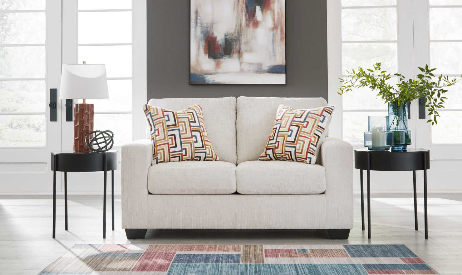Modern Heritage Aviemore Fabric Living Room Set in Three Colors