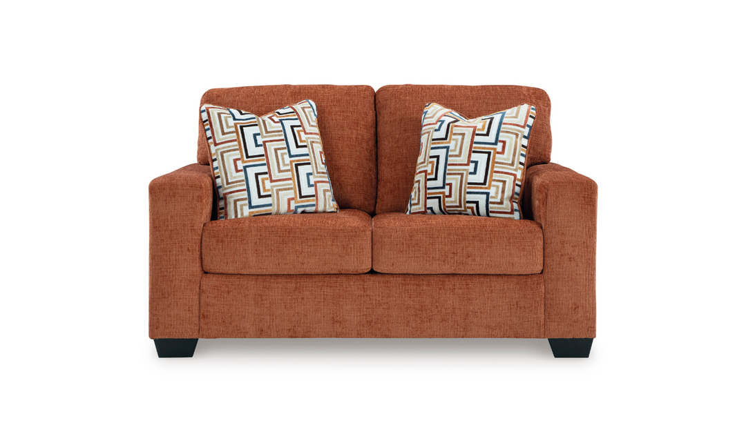Modern Heritage Fabric Aviemore Loveseat With Pillow Cushions