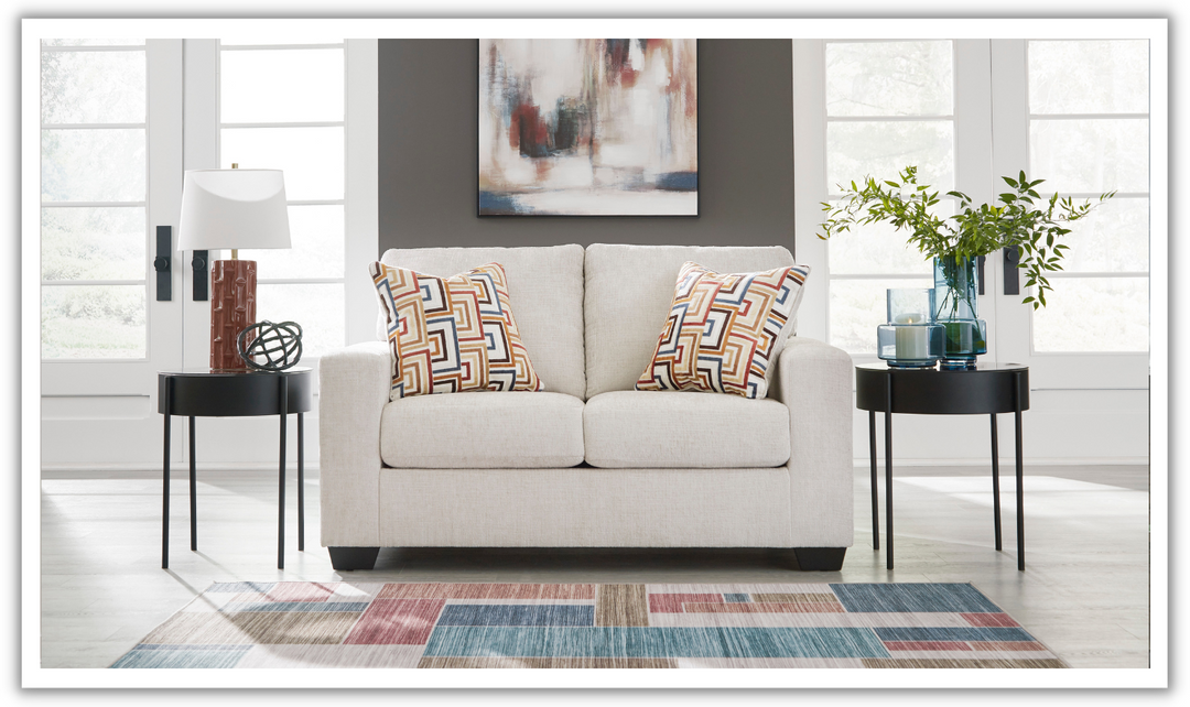 Modern Heritage Fabric Aviemore Loveseat With Pillow Cushions