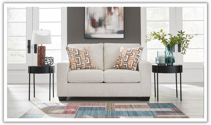 Modern Heritage Fabric Aviemore Loveseat With Pillow Cushions