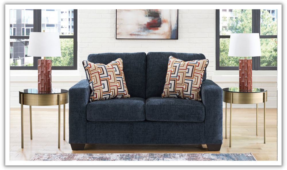 Modern Heritage Fabric Aviemore Loveseat With Pillow Cushions