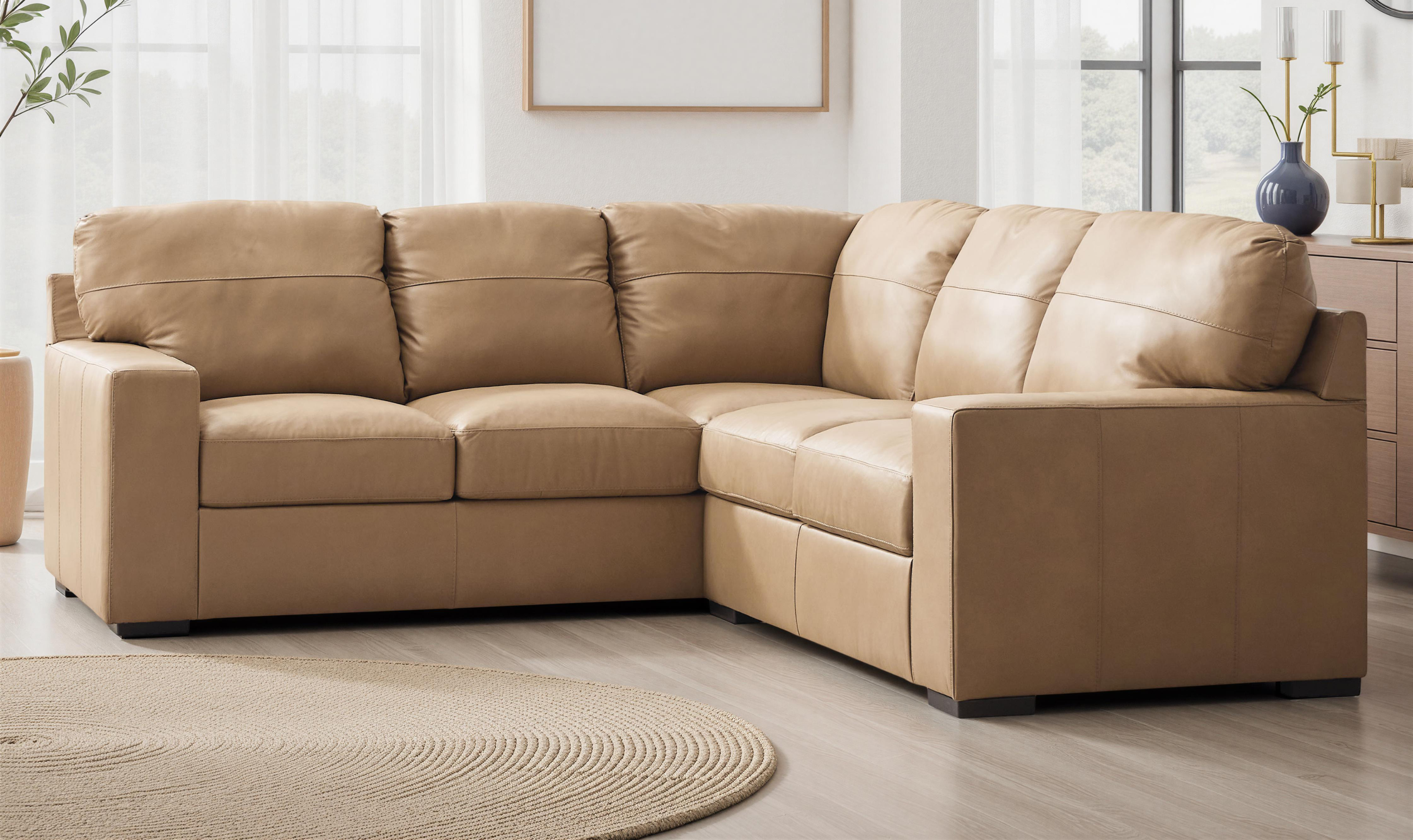 Modern Heritage Bandon Leather 2-Piece Sectional in Toffee