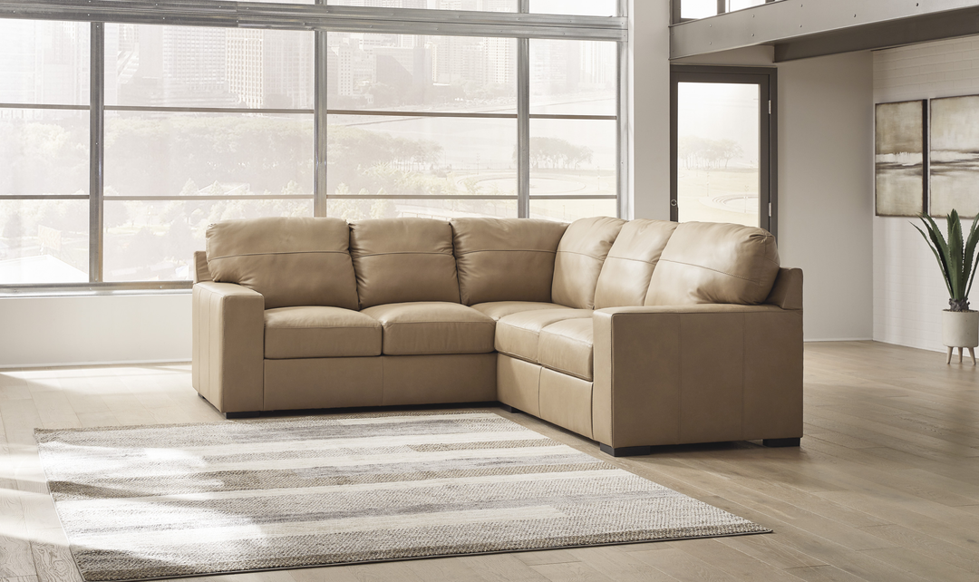 Modern Heritage Bandon Leather 2-Piece Sectional in Toffee