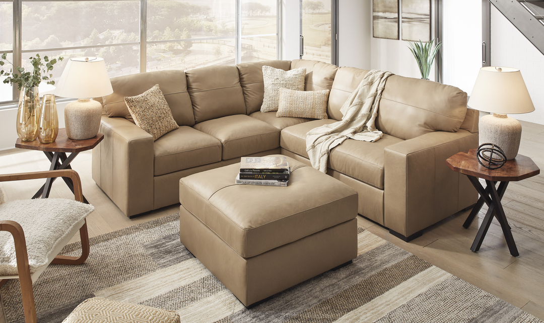Modern Heritage Bandon Leather 2-Piece Sectional in Toffee