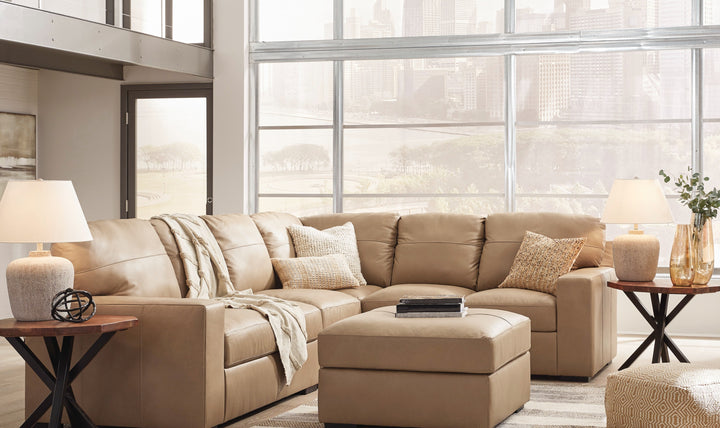 Modern Heritage Bandon Leather 2-Piece Sectional in Toffee-Jennifer Furniture