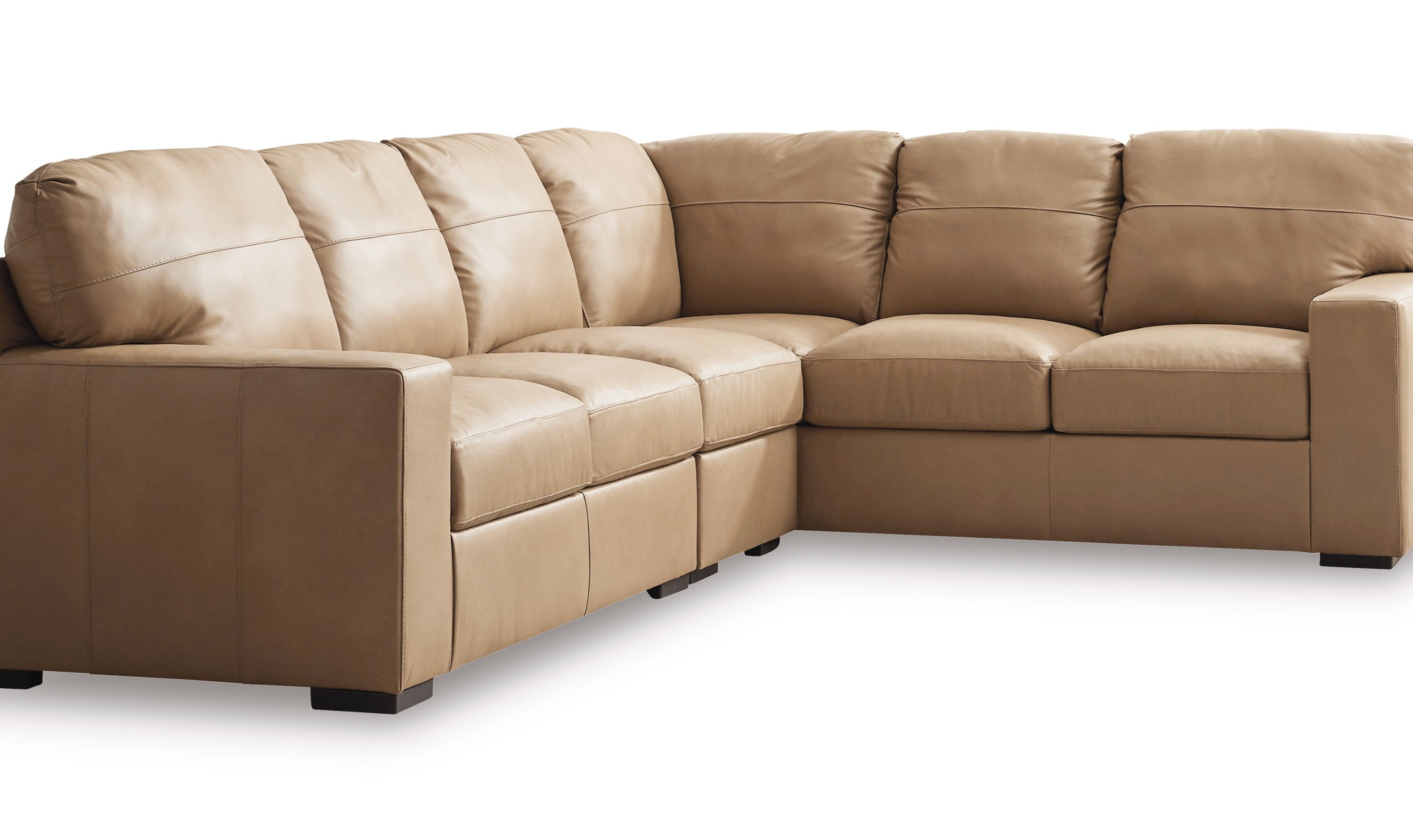 Modern Heritage Bandon Leather 2-Piece Sectional in Toffee-Jennifer Furniture