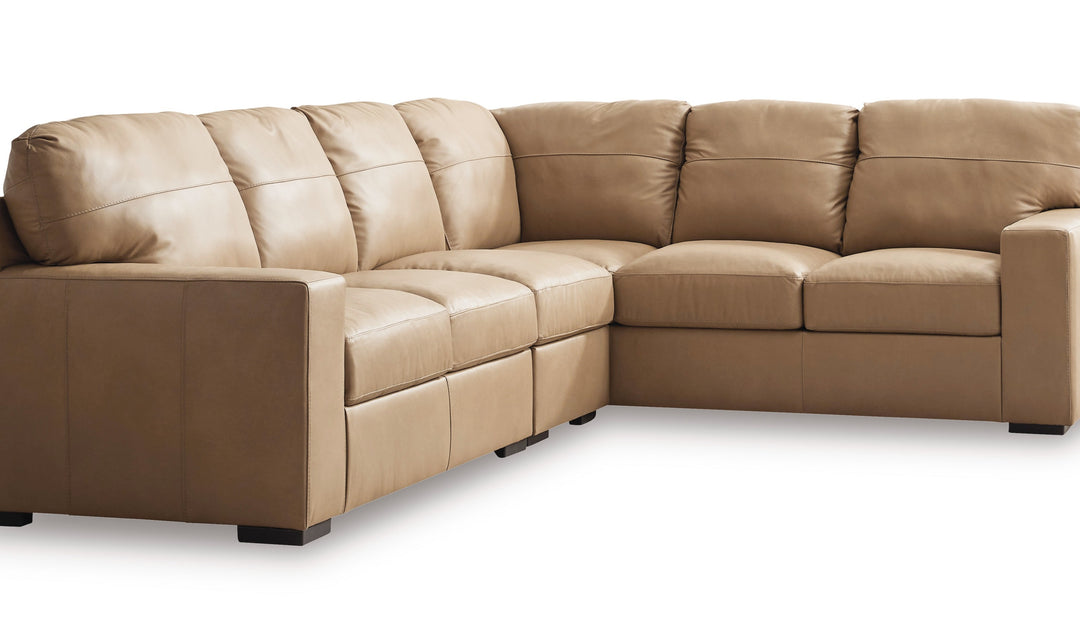 Modern Heritage Bandon Leather 2-Piece Sectional in Toffee-Jennifer Furniture