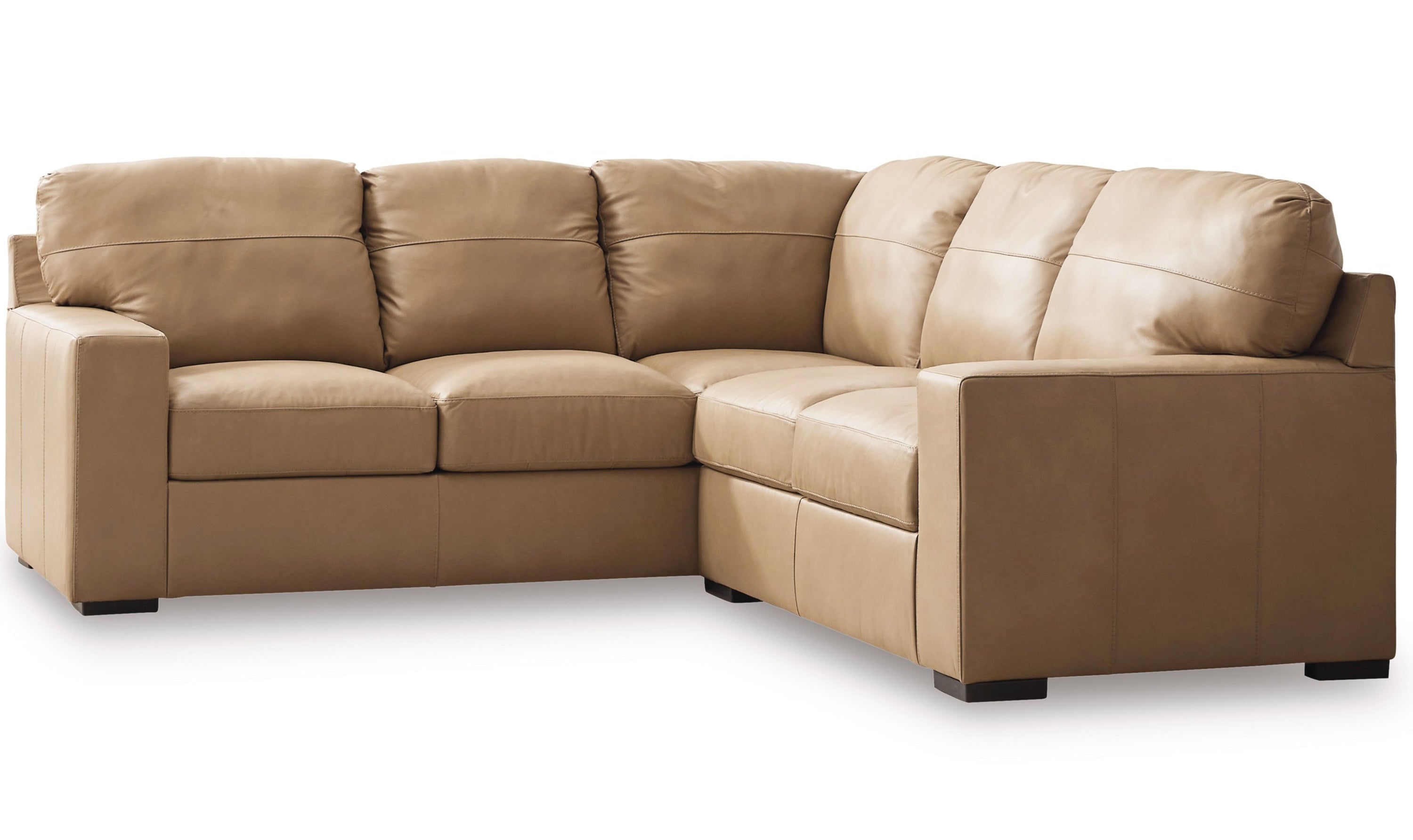Modern Heritage Bandon Leather 2-Piece Sectional in Toffee-Jennifer Furniture