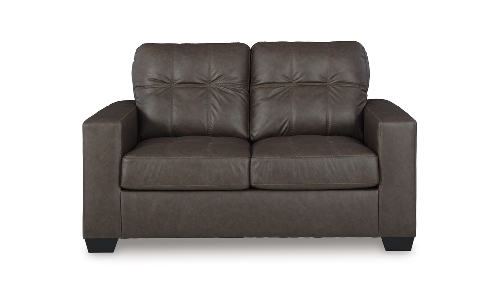 Modern Heritage Barlin Mills Leather Loveseat-Jennifer Furniture
