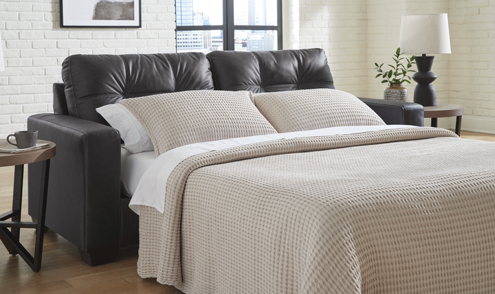 Modern Heritage Barlin Mills Queen Sofa Sleeper in Faux Leather-jennifer Furniture