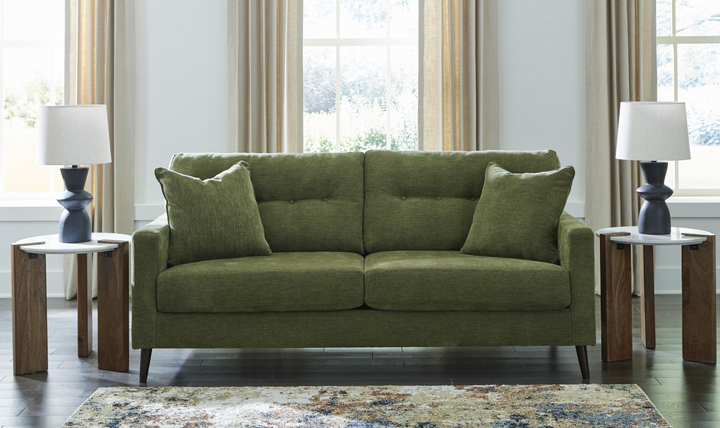 Modern Heritage Bixler 2-Seater Stationary Fabric Sofa With Tufted Back