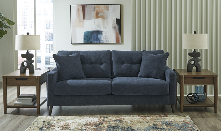 Modern Heritage Bixler 2-Seater Stationary Fabric Sofa With Tufted Back
